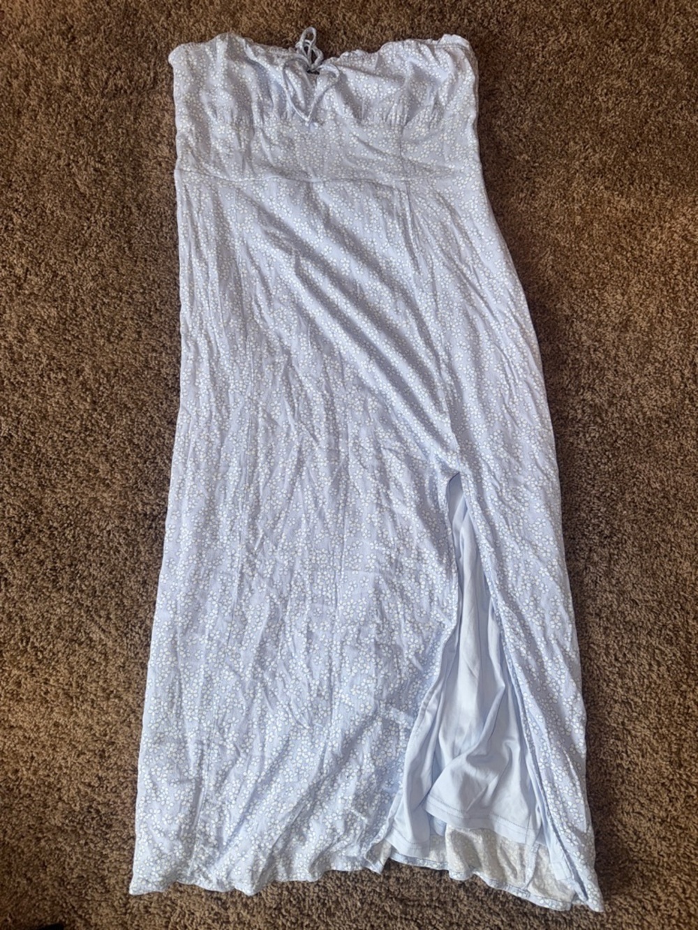 Aeropostale light blue strapless midi dress